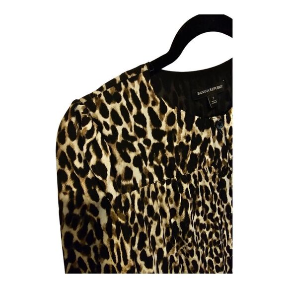 BANANA REPUBLIC Leopard Print Maxi Dress - Size 2 - Picture 4 of 9